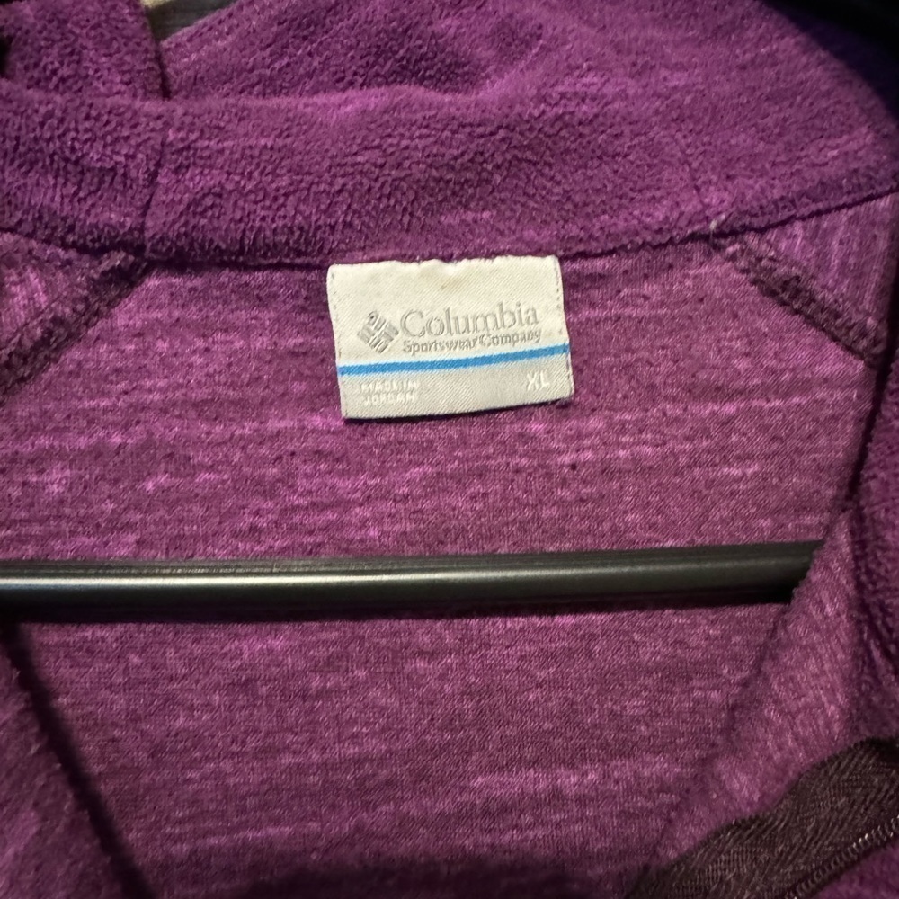 Columbia Women's Sweater Pullover Fleece Sweatshirt Purple Heather Plum Size XL - Picture 4 of 6